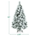thumbnail image 3 of Costway 5ft Snow Flocked Hinged Artificial Slim Christmas Tree with Pine Needles, 3 of 10
