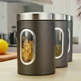 thumbnail image 4 of 3pcs/set Food Storage Container Food Storage Set with Lids Grain Storage Tank with Transparent View, 4 of 8