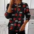 thumbnail image 2 of Women's Valentines Day Sweatshirts Casual Long Sleeve Round Neck Love Printed Graphic Loose Fit Comfortable Zipper Pullover Tops (L, Multicolor G), 2 of 5