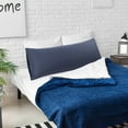 thumbnail image 2 of REGALWOVEN Microfiber Body Pillowcases, Striped Pillow Case Breathable & Soft Bed Pillow Covers Navy Blue King, 2 of 8