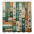 thumbnail image 4 of Ambesonne Farmhouse Shower Curtain, Rustic Wooden Planks Art, 69"Wx70"L, Turquoise Camel and Eggshell, 4 of 4