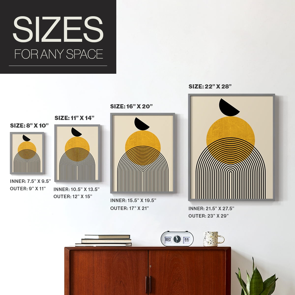 Golden Arches in Gray Solid Wood 8 x 10 Framed Print