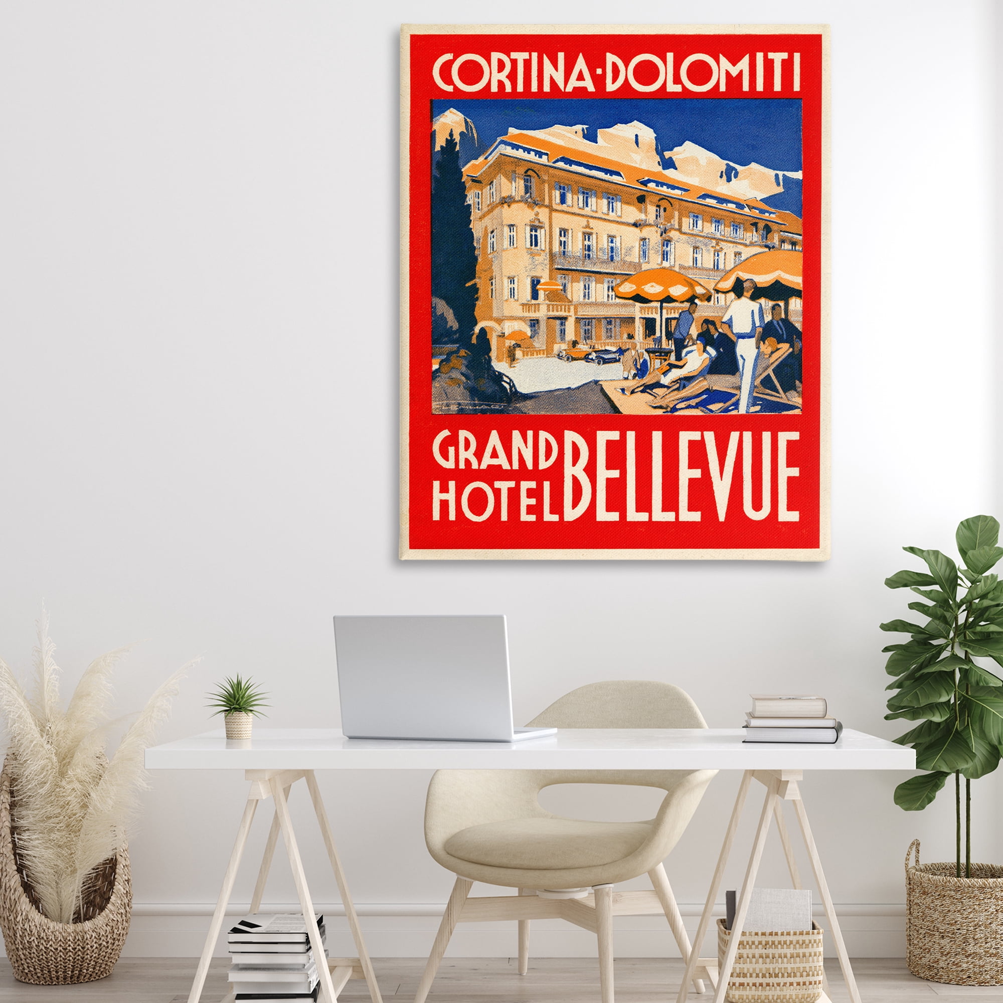 Stupell Industries Grand Hotel Bellevue Vintage Canvas Wall Art, design by Print Collection