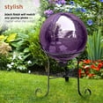 thumbnail image 6 of Alpine Corporation 10" Tall Indoor/Outdoor Glass Gazing Globe Metal Stand, Black, 6 of 10