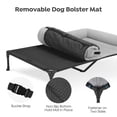 thumbnail image 3 of Veehoo Cooling Elevated Dog Bed with Fluffy Plush Bolster Cushion, 59 x 37 inches, Grey, 3 of 7
