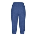 thumbnail image 6 of Husipze Capri Pants for Women Cropped Joggers with Pockets Soft Elastic Waist Capri Sweatpants Athletic Yoga Pants Blue S, 6 of 8