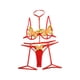 thumbnail image 2 of Sujetador G-string Strappy Lace Underwear Sexy Brief Bowknot Mujer Lencería, M, Rojo Vogacara XX000115-04, 2 of 7