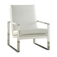 thumbnail image 1 of ACME Rafael Accent Chair in White PU & Stainless Steel, 1 of 2