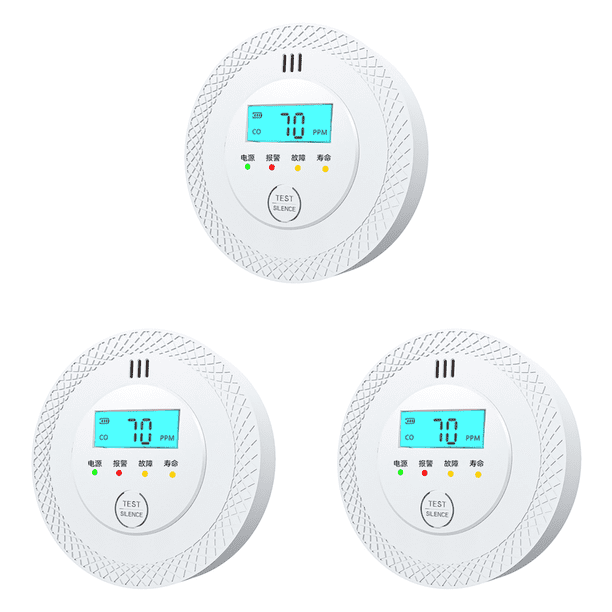 Sensor CO Detector Alarma Monóxido Carbono Batería Powe Pantalla LCD para El Rojo