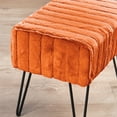 thumbnail image 4 of HOME SOFT THINGS OTOMAN/TABURETE SUPER SUAVE DE PIEL SINTÉTICA. OTOMAN TAPIZADO PARA REPOSAPIÉS CON PATAS DE METAL NEGRO Y ASIENTO ACOLCHADO. 48X33X43CM, NARANJA QUEMADO, 4 of 6