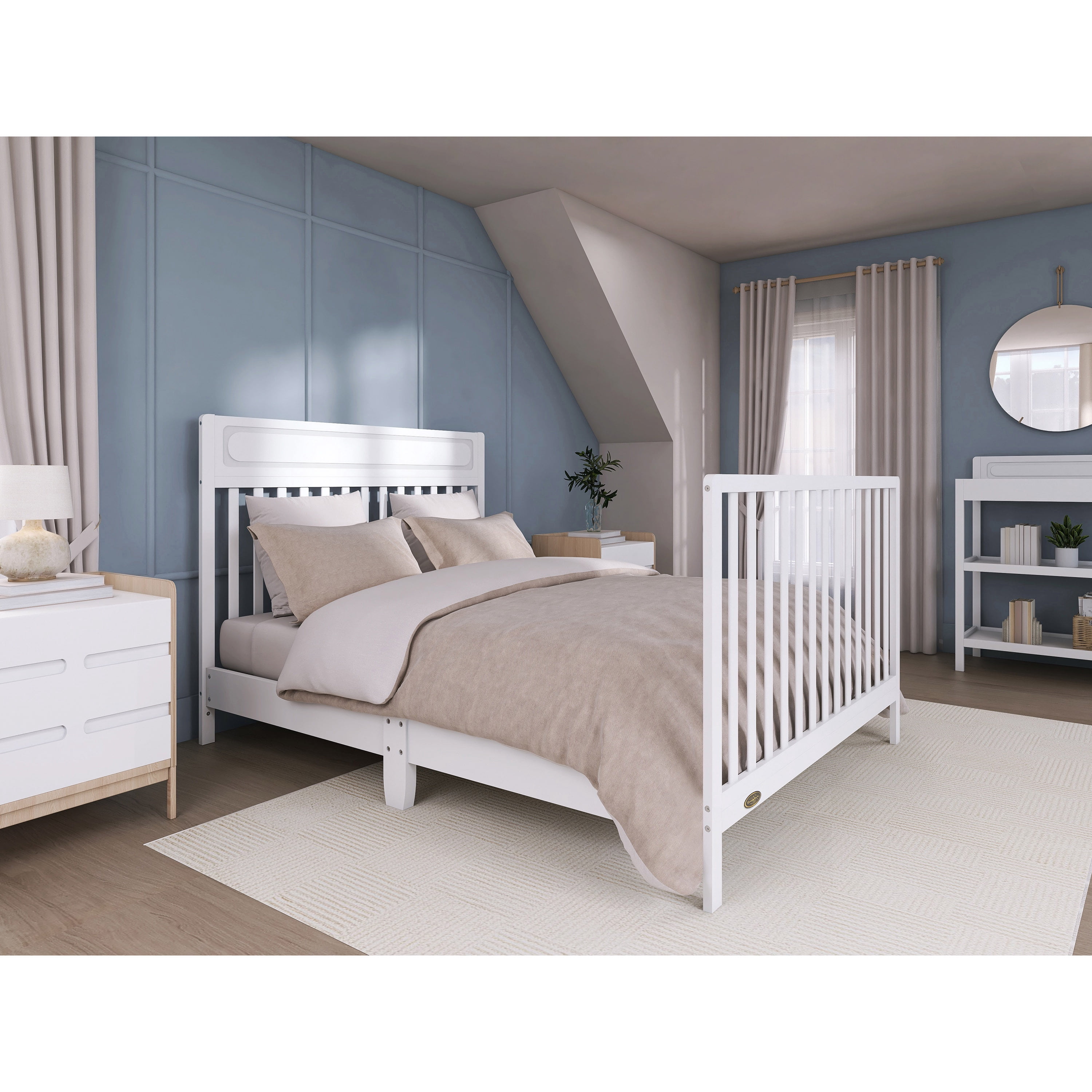 Nursery Bundle, Dream On Me Avery 5 in 1 Convertible in White and Crib & Toddler Mattress Bundle