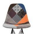 thumbnail image 6 of 2xhome - Multicolor Patchwork Sam - Modern Upholstered Side Fabric Chair Patchwork Multi-pattern Eiffel Wire Base Dining Room Chair No arm, 6 of 6