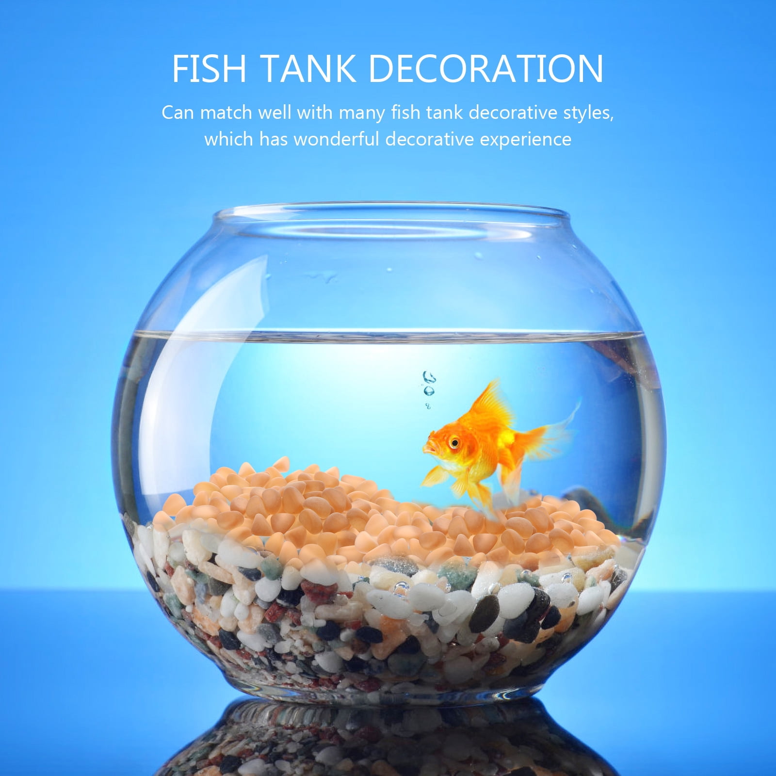 CTIRCHIU Orange Glass Stones for Aquarium Decor and Garden Landscaping, Decorative Fish Accessories