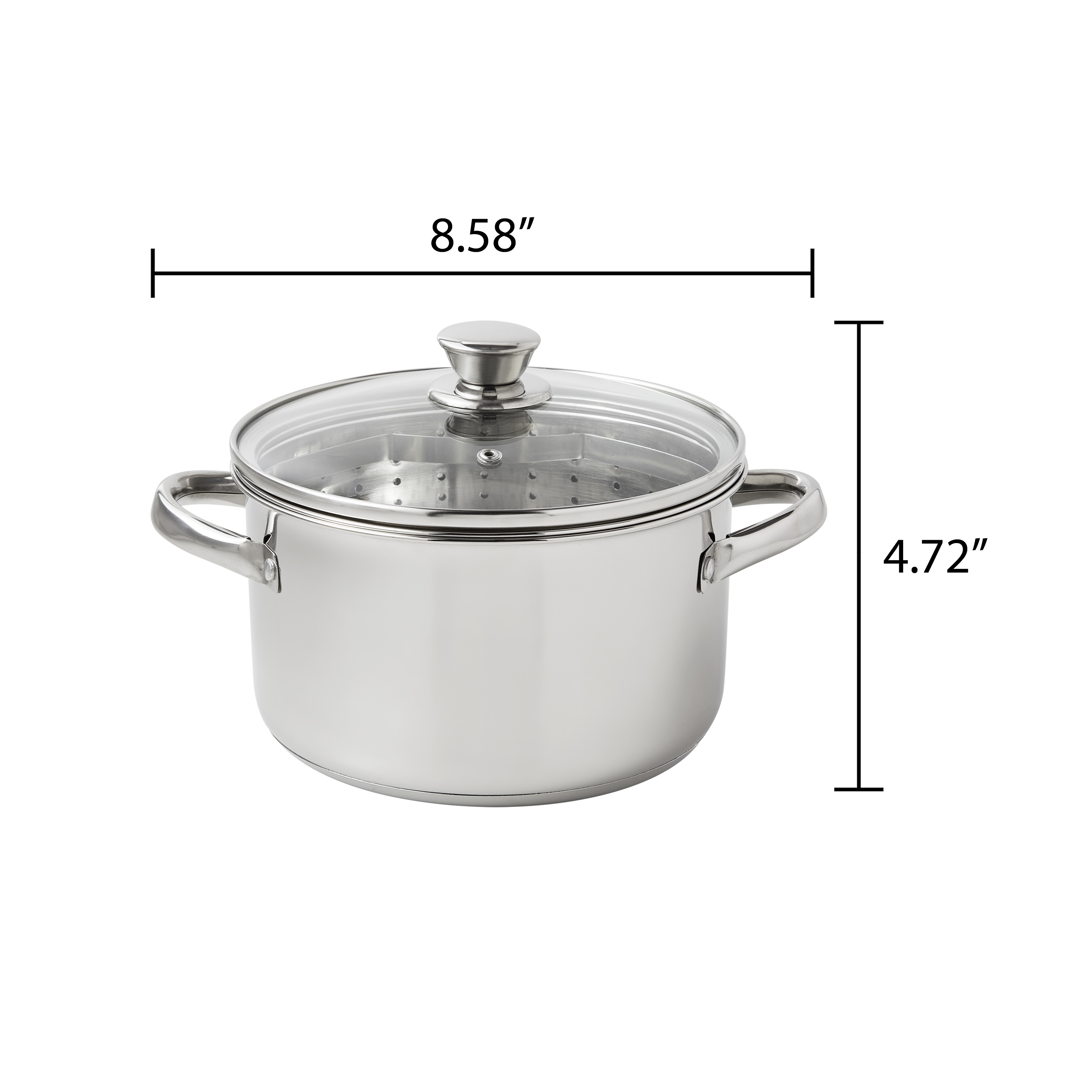 Mainstays 4-Quart Stainless Steel Steamer Pot with Lid photo 5