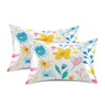 thumbnail image 3 of Ryvnso Satin Pillowcase Hand Drawn Flower Pillow Cases Standard Size 26x20in, 3 of 6