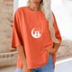 thumbnail image 1 of Xuyuer Women's Imitation Linen 3/4 Sleeve Blouse Crew Neck Summer Casual Tops Loose Fit Plus Size Tops Loose T Shirts Tunic Tops Shirts for Women Oversized Pocket T-shirt Fashionable Top, 1 of 6