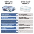 thumbnail image 4 of Lock & Lock Classics Recipientes herméticos rectangulares de plástico para almacenamiento de alimentos con tapa a prueba de fugas, 1,6 litros, juego de 2 transparentes (HPL824 x 2), 4 of 5