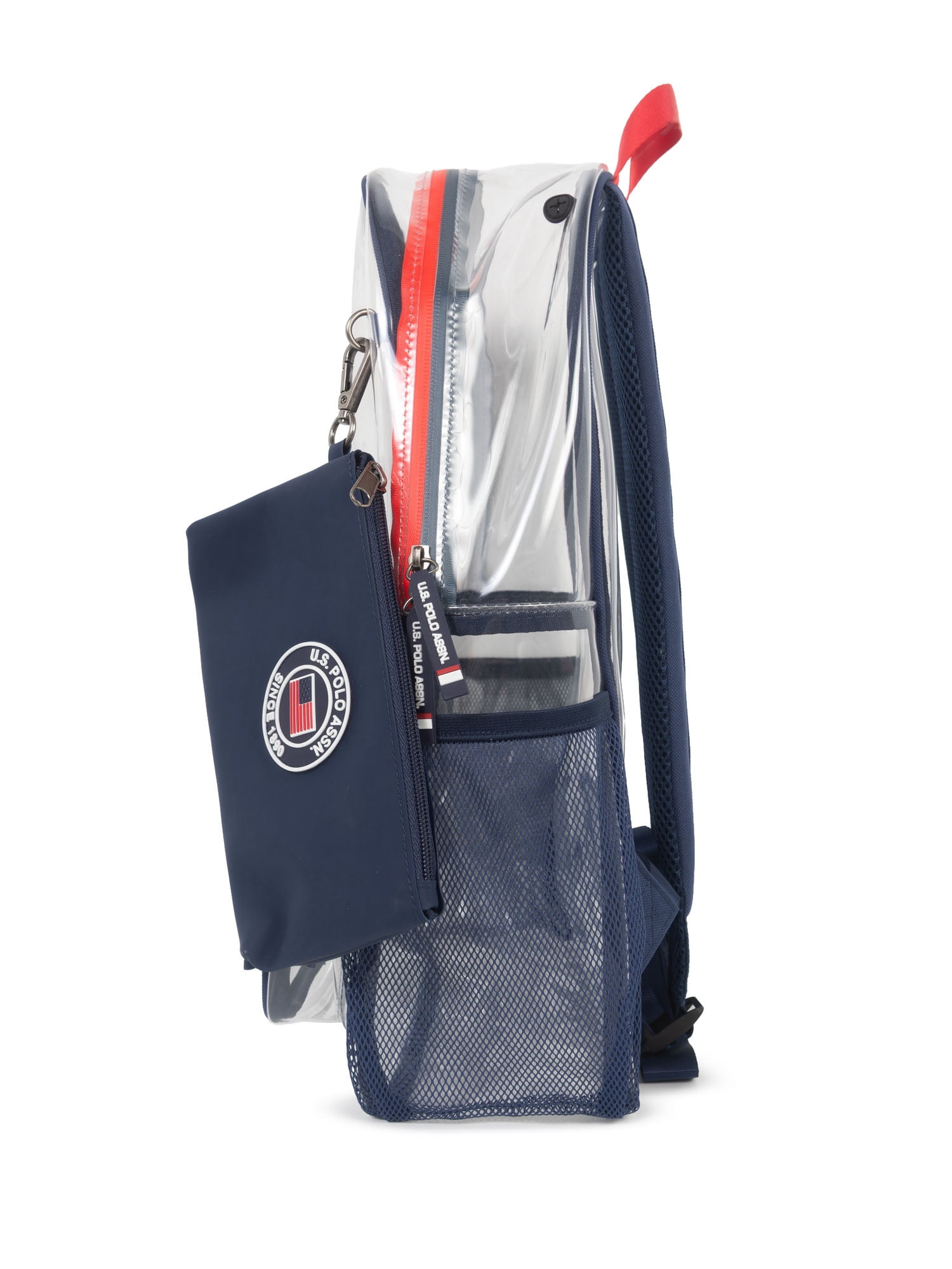 U.S. Polo Assn. Unisex Kid's 18" Clear Backpack, Navy
