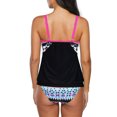 thumbnail image 2 of Ponceau Two Piece Tankini Bathing Suits for Women Tummy Control Swimsuit Tankini Top with Boyshorts Plus Size Swimwear Black Red Floral XL, 2 of 5