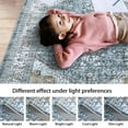 thumbnail image 7 of Yesfashion Carpets Area Rugs Washable 2*6 Long Runner Rug Non-Slip Bedsides Rug Runner Vintage Rug Soft Floral Print Rug Indoor Rug for Hallway Laundry,Blue blue 2*6ft, 7 of 7