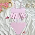 thumbnail image 4 of ITSAME Girls Swimwear Set, Quick-Dry Floral Print Bikini Top and Bottom Fashion Beach Swimsuit 2-Piece Pink Size 7, 4 of 8