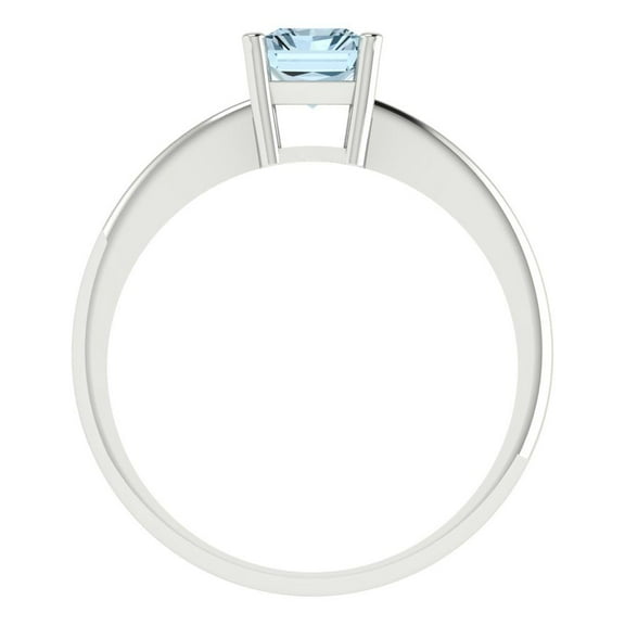 1 ct Radiant Cut Natural Swiss Blue Topaz Solitaire Engagement Ring for Women in 18K White Gold