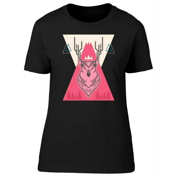 Cool Tribal Geometric Deer T-Shirt Women -Image by Shutterstock, Female Large
