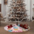 thumbnail image 5 of Daiia Cupcakes and Donuts Drawing Merry Christmas Tree Skirt , Xmas Large Lace-up Tree Skirt, Santa Snowflakes Rustic Home Decorations New Year Party Farmhouse Decor-48", 5 of 7