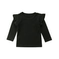 thumbnail image 1 of Baby Girl Long Sleeve Solid Color Ruffle Top for Autumn and Spring, 1 of 9