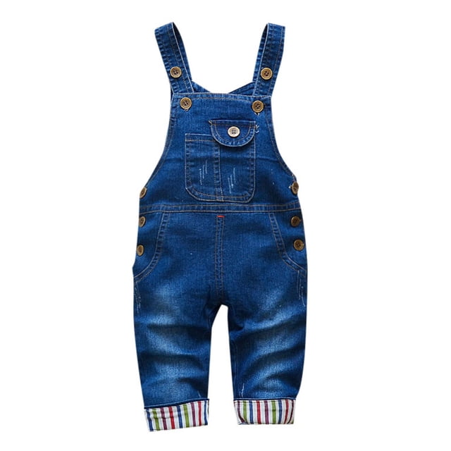 Enfants Jeans à Bretelles Denim Doux Doux Durable Léger Vacances 3-4 Ans