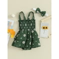 thumbnail image 3 of CIYCuIT Baby Girls Summer Romper Dress Sleeveless Daisy Print Layered Skirt Smocked Jumpsuit Newborn Infant Cute A-line Bodysuit Dress with Headband 3M 6M 12M 18M, 3 of 9