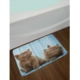 thumbnail image 2 of Animal Bath Mat, Baby Kitten Siblings Lovely Animals Creatures Best Friend Pattern Art Print, Non-Slip Plush Mat Bathroom Kitchen Laundry Room Decor, 29.5 X 17.5 Inches, Caramel Sky Blue, Ambesonne, 2 of 2
