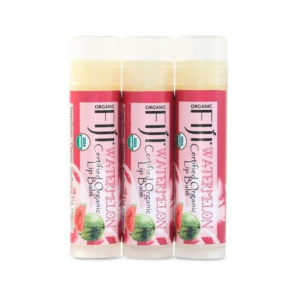Organic Fiji 833884001371 0.15 oz Watermelon Lip Balm - Pack of 3