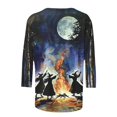 thumbnail image 5 of Raeneomay 3/4 Length Sleeve Womens Tops Halloween Day Round Neck T-Shirt Loose Top, 5 of 5
