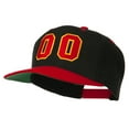 thumbnail image 2 of Athletic Number 00 Embroidered Classic Two Tone Cap - Black Red OSFM, 2 of 5