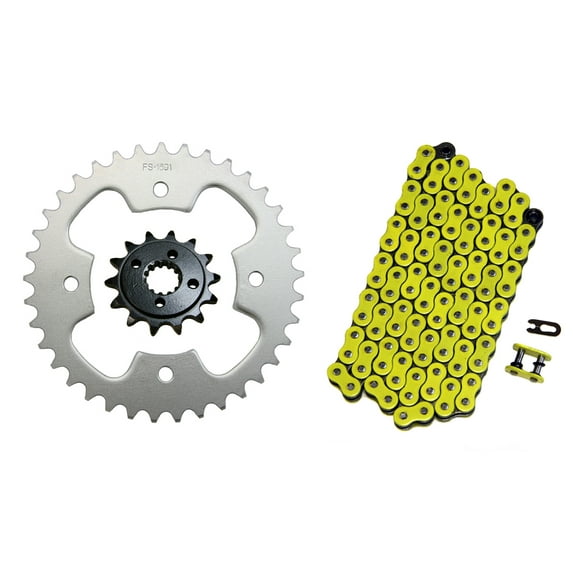 Factory Spec, K16571692520OY92, Yellow 520x92 O-Ring Drive Chain & 14/38 Sprockets 2005-2007 Polaris Predator 500
