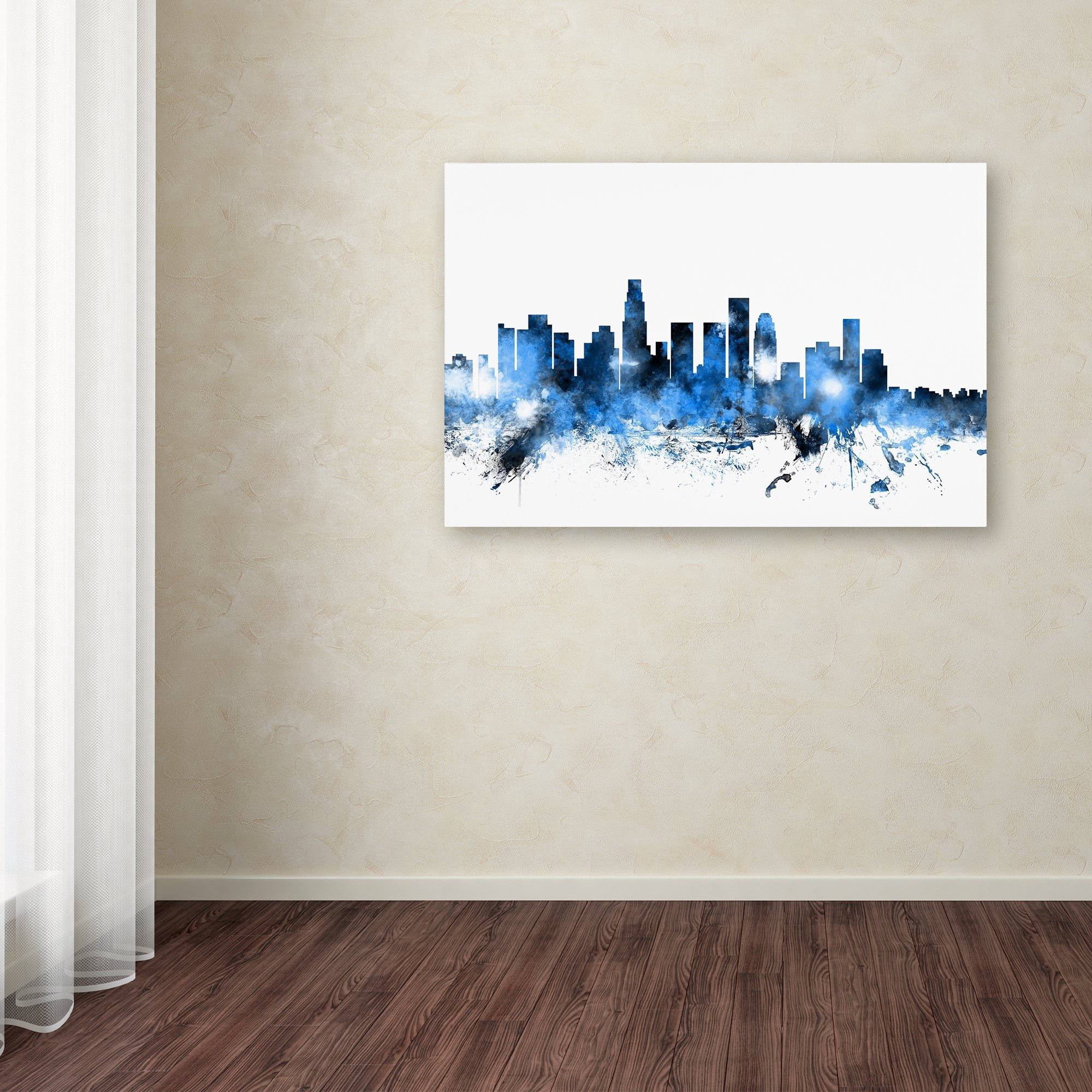 "Los Angeles California Skyline II" Canvas Art by Michael Tompsett