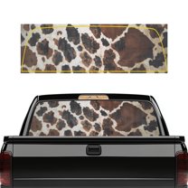 SEANATIVE Truck Rear Window Decal Perforated One Way See Through Vinyl Graphic Sticker Universal Fit Back Window Car Outdoor Decor for Most Trucks Pickups SUVs, Black Brown Cow Print