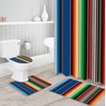 thumbnail image 3 of FMSHPON Theme 4 Piece Bathroom Set Shower Curtain Bath Rug Contour Mat and Toilet Lid Cover, 3 of 8
