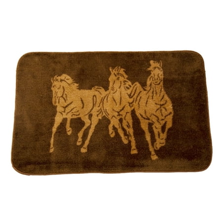 HiEnd Accents 3 Horse Bath Rug - 36 x 24 in. (Best On Horse Rugs)