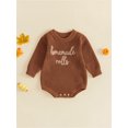 thumbnail image 5 of Baby Boy Girl Thanksgiving Outfit Letter Embroidered Knit Romper Long Sleeve Crew Neck Sweater Bodysuit Fall Winter Clothes 0-18M, 5 of 9