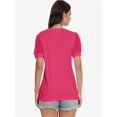 thumbnail image 6 of Womens Summer Tops V Neck T Shirts Swiss Dot Puff Sleeve Tops Loose Casual Tshirts, 6 of 6