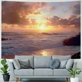 thumbnail image 4 of BCIIG Sunset Ocean Rocks Tapestry Wall Hanging Unique Style Graphic Tapestries Home Wall Decor Art for Living Room Bedroom Apartment Farmhouse Dorm 40x60inch, 4 of 6