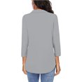 thumbnail image 4 of Womens Tops 3/4 Sleeve Shirts V Neck Collared Blouse Dressy Casual Pleated Front Tunic Tops Clothes, 4 of 7