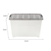 IRIS 53 Qt. Plastic Storage Bin with Lid, Stackable Storage Containers, Tote