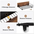 thumbnail image 3 of Bingirl Queen-Size Brown Bed Frame with 4 Drawers and Headboard. Rustic Vintage Wood and Metal Platform Bed with Ample Storage Space, No Box Spring Needed, Noise-Free, 3 of 7