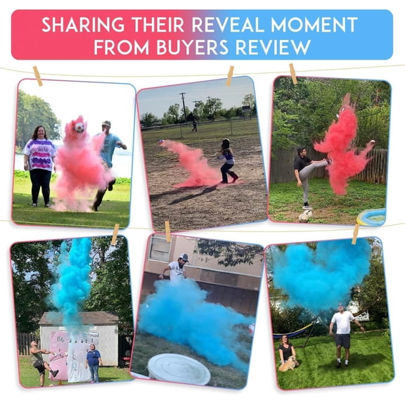 Osmanthus Gender Reveal Soccer Ball with Powder, Revelacion de Sexo de Bebe 2 Big Bags of Pink and Blue Gender Reveal Powder for Boy or Girl Baby Gender Reveal Ideas