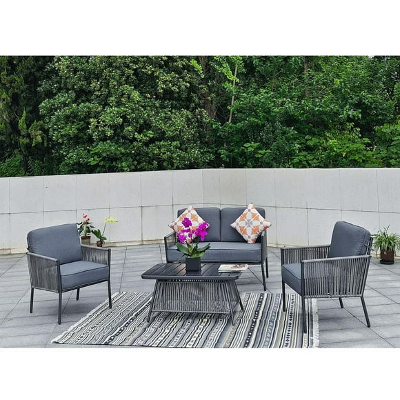 Ensemble de salon pour le jardin 4 pièces pour patio