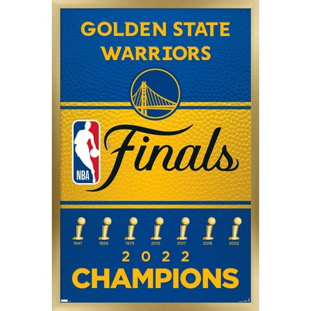 NBA Golden State Warriors – 2022 Commemorative NBA Finals Team Logo Wall Poster 22.375 x 34 Framed
