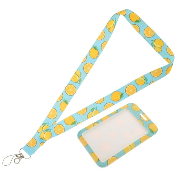 2 Count Lemon Id Badge Card Holder Neck Lanyard Certificate with Versatile